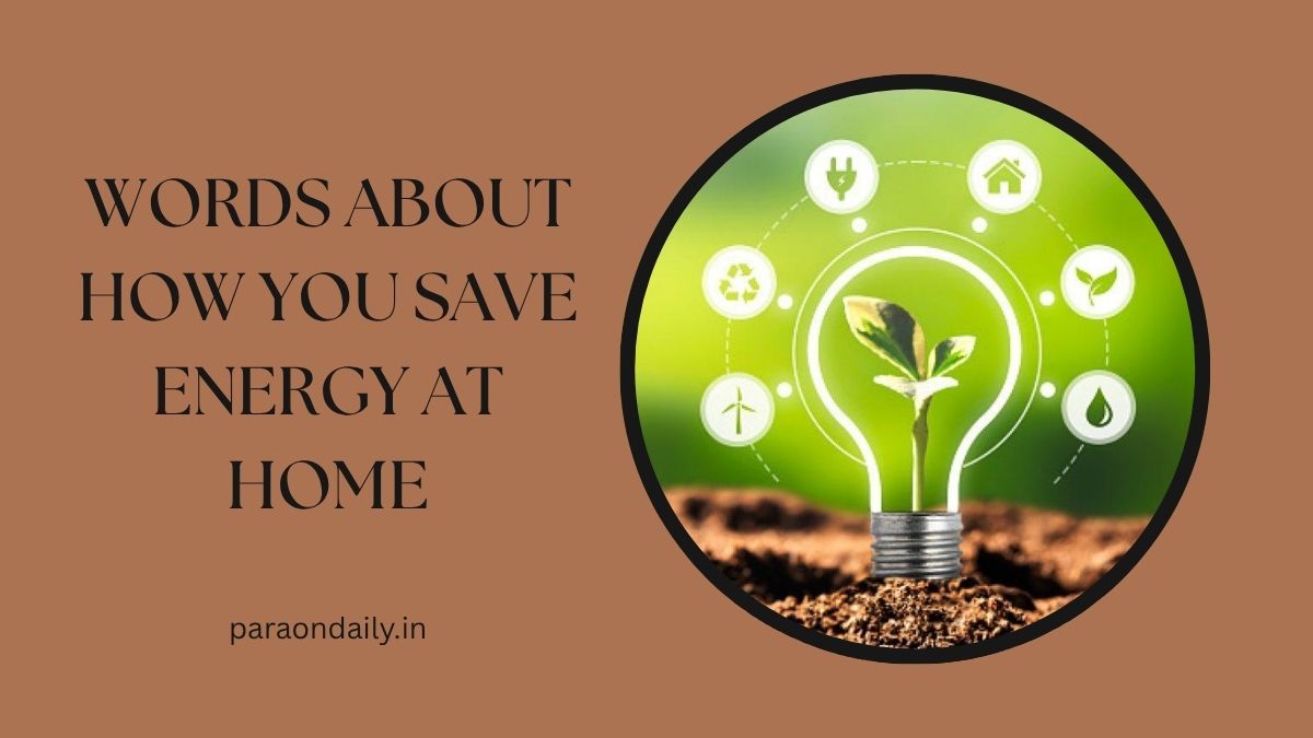 Write a Paragraph of About 70 Words About How You Save Energy at Home
